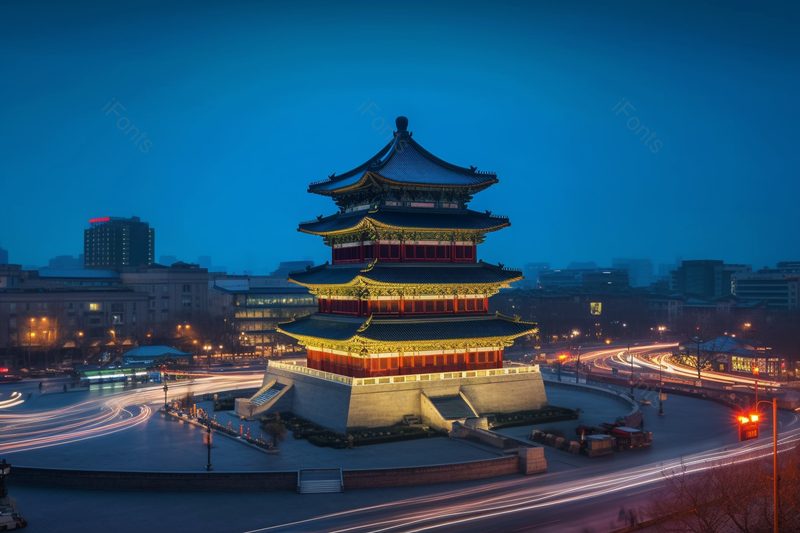 地标建筑景点西安钟楼全景,高清,摄影图,摄影图片,图片大全,摄影图免费下载